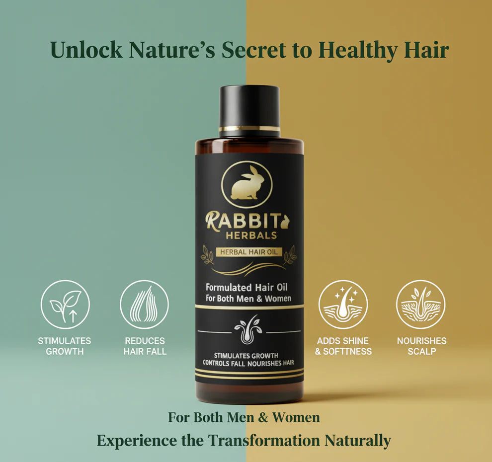 Rabit Herbal Hair Oil - 100% Effective!